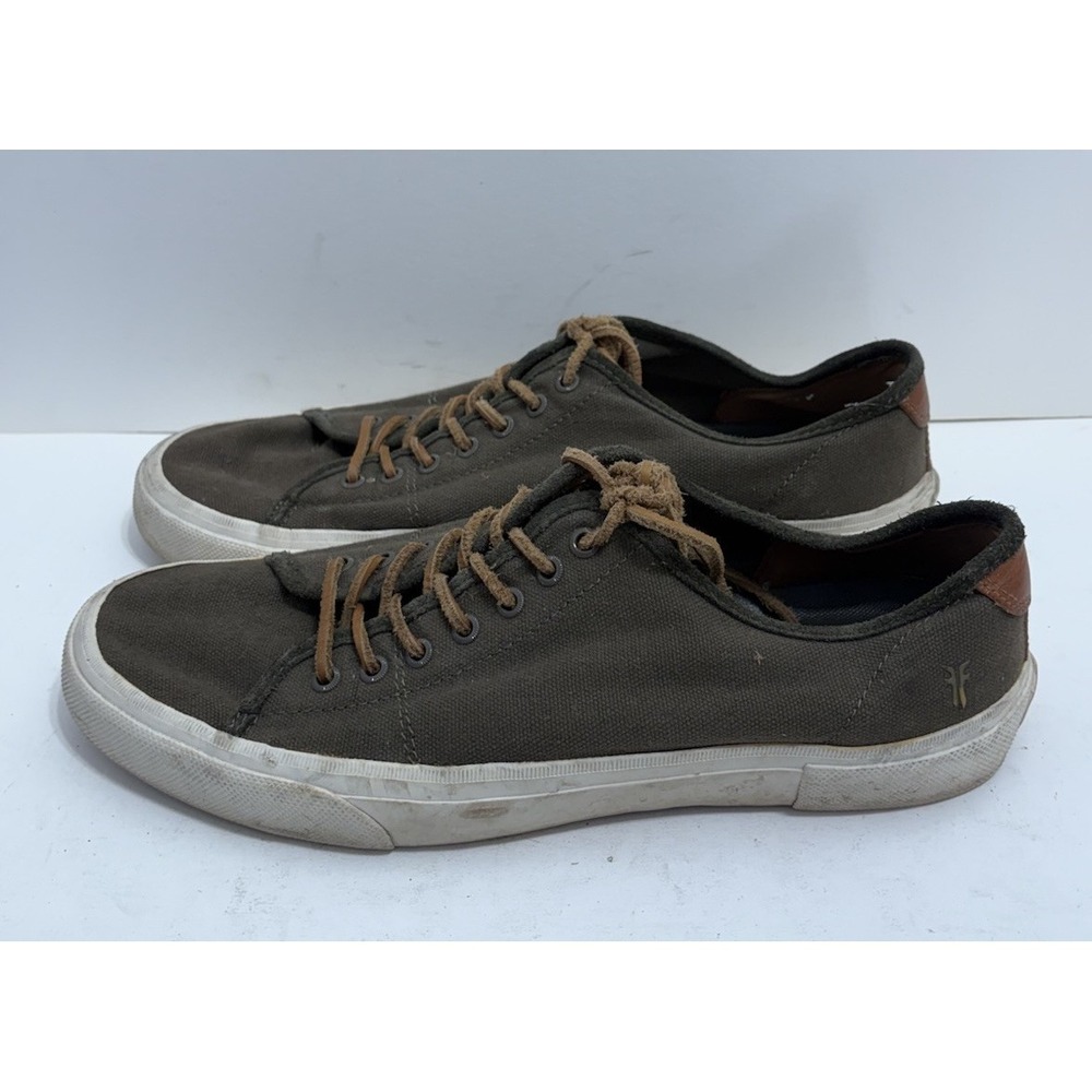 Frye Ludlow Low Men's Size 13 Black Green Canvas Low Top Lace Up Shoes